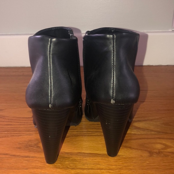Women’s Black Open-toe Pump Heeled Booties - Picture 3 of 3